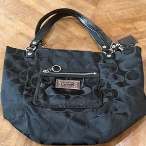 Coach Black Signature Tote Bag